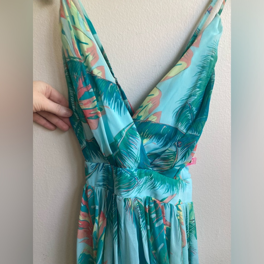 Turquoise Tropical Gown, Small - Picture 7 of 11
